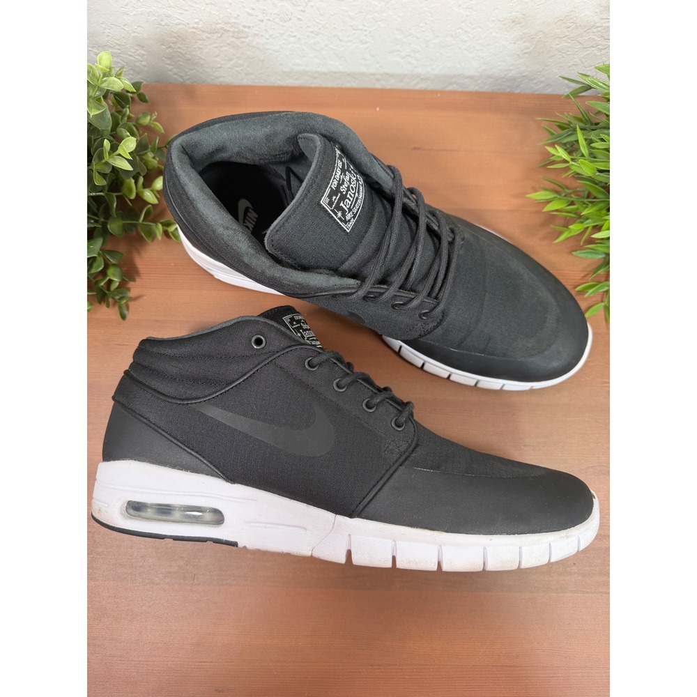 Nike Mens SB Stefan Janoski Max Mid Black Skate Shoes Size 9.5